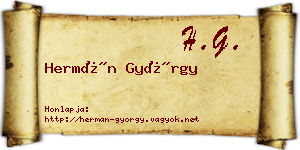 Hermán György névjegykártya